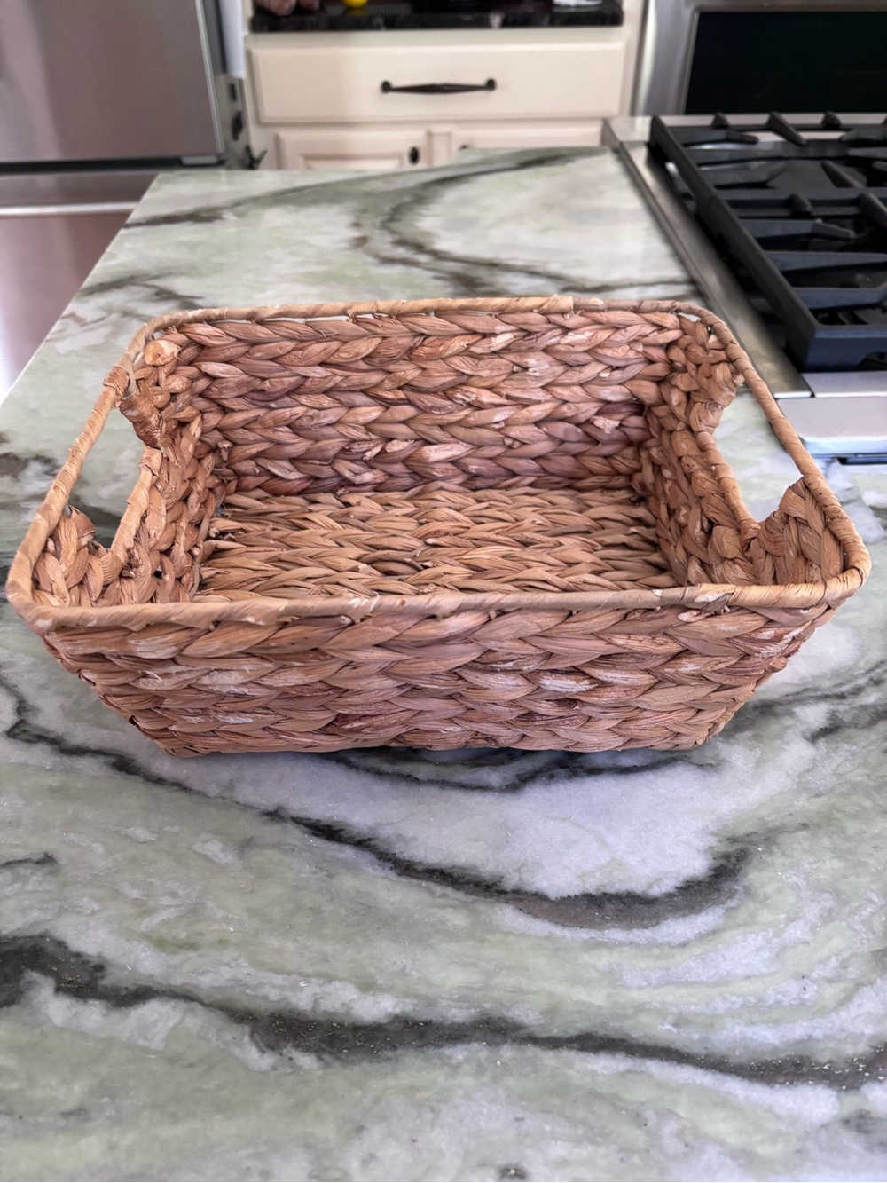 Woven Seagrass Basket Organizer - Natural Brown